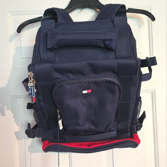 Tommy Hilfiger Exclusive Cooler Bag Backpack, Navy and Red - Picture 1 of 12
